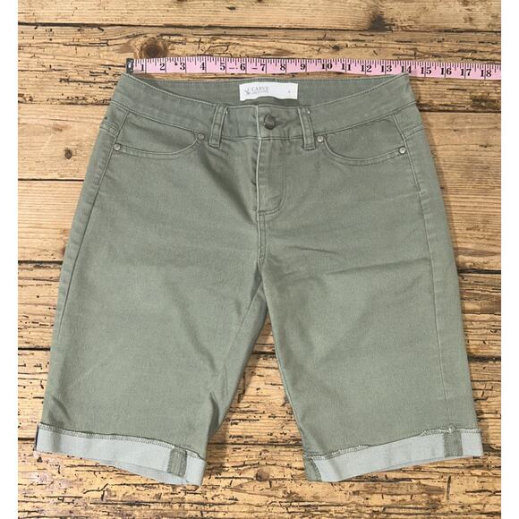 Carve Design Women’s Size 4 Olive Cuffed Bermuda Shorts NWOT - Picture 3 of 8